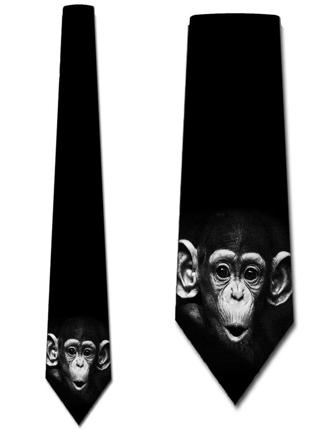 Three Rooker Chimpanzee Ties Mens Animal Monkey Necktie - Image 2